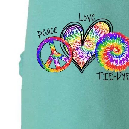 Peace Sign Love 60S 70S Tie Dye Hippie Costume Nonconformist Doggie 3-End Fleece Hoodie