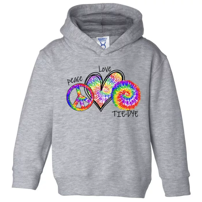 Peace Sign Love 60S 70S Tie Dye Hippie Costume Nonconformist Toddler Hoodie