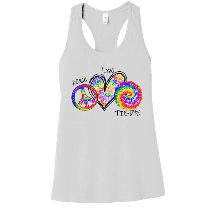 Peace Sign Love 60S 70S Tie Dye Hippie Costume Nonconformist Women's Racerback Tank