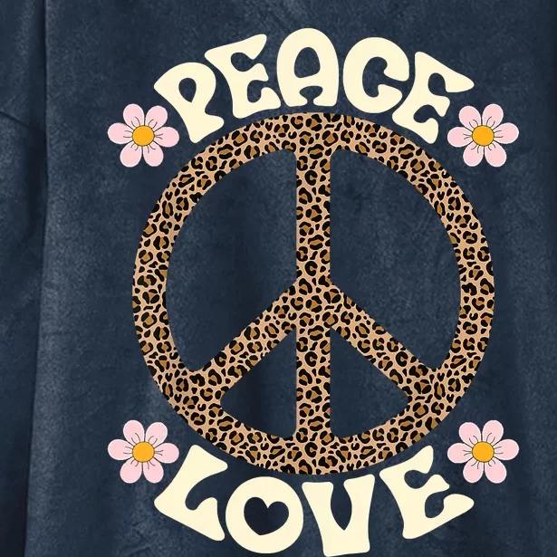 Peace Sign Love 60s 70s Costume Groovy Hippie Theme Party Hooded Wearable Blanket