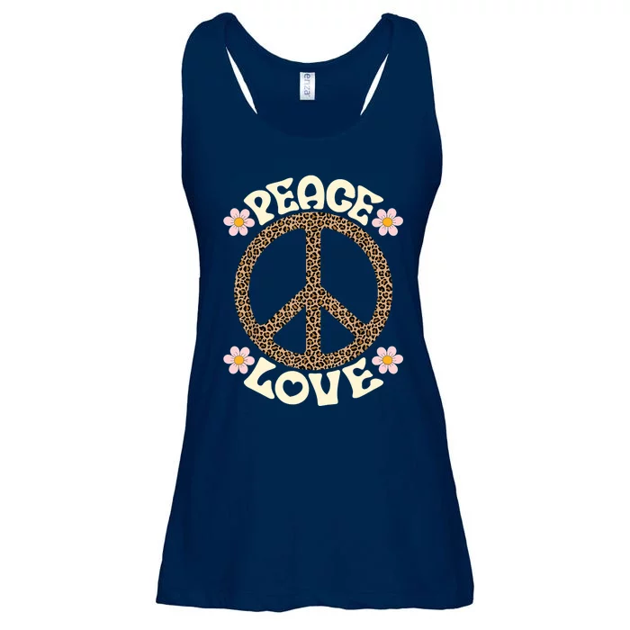 Peace Sign Love 60s 70s Costume Groovy Hippie Theme Party Ladies Essential Flowy Tank