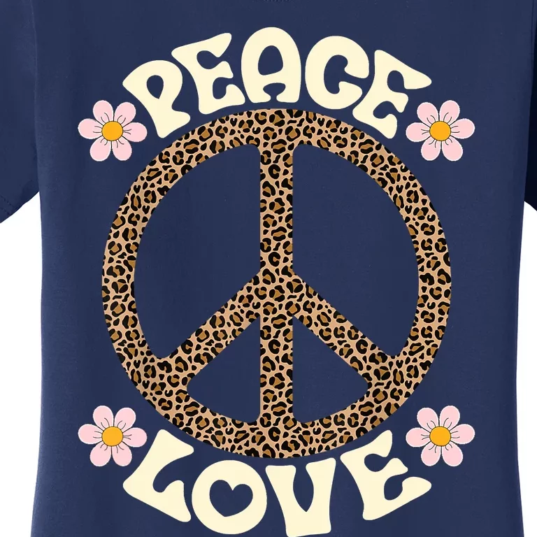 Peace Sign Love 60s 70s Costume Groovy Hippie Theme Party Women's T-Shirt