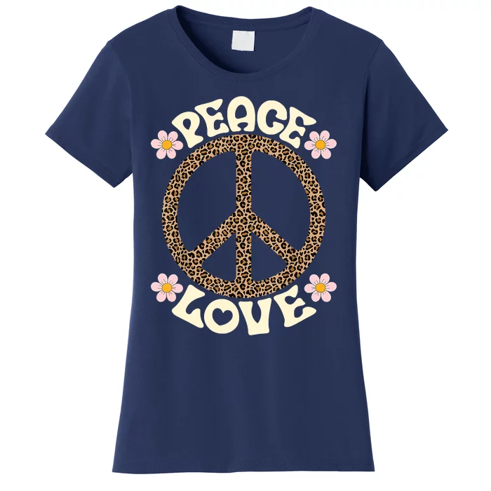 Peace Sign Love 60s 70s Costume Groovy Hippie Theme Party Women's T-Shirt