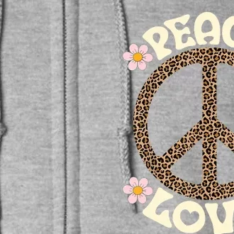 Peace Sign Love 60s 70s Costume Groovy Hippie Theme Party Full Zip Hoodie