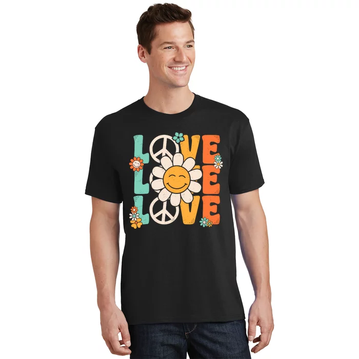 Peace Sign Love 60s 70s 80s Costume Groovy Theme Party T-Shirt