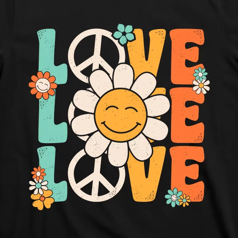 Peace Sign Love 60s 70s 80s Costume Groovy Theme Party T-Shirt