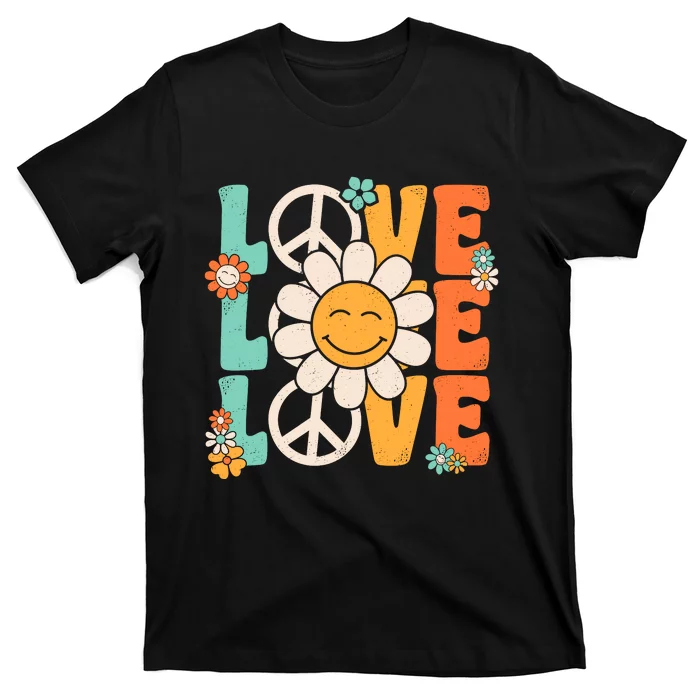 Peace Sign Love 60s 70s 80s Costume Groovy Theme Party T-Shirt