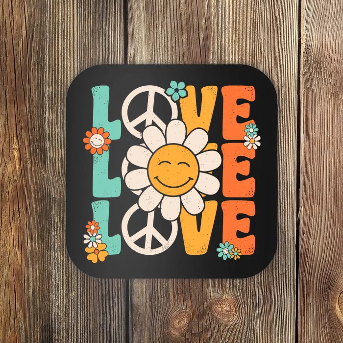 Peace Sign Love 60s 70s 80s Costume Groovy Theme Party Coaster