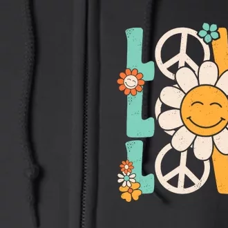 Peace Sign Love 60s 70s 80s Costume Groovy Theme Party Full Zip Hoodie