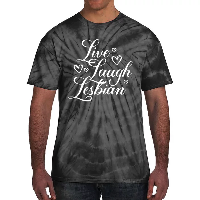 Pander Store Live Laugh Lesbian Tie-Dye T-Shirt