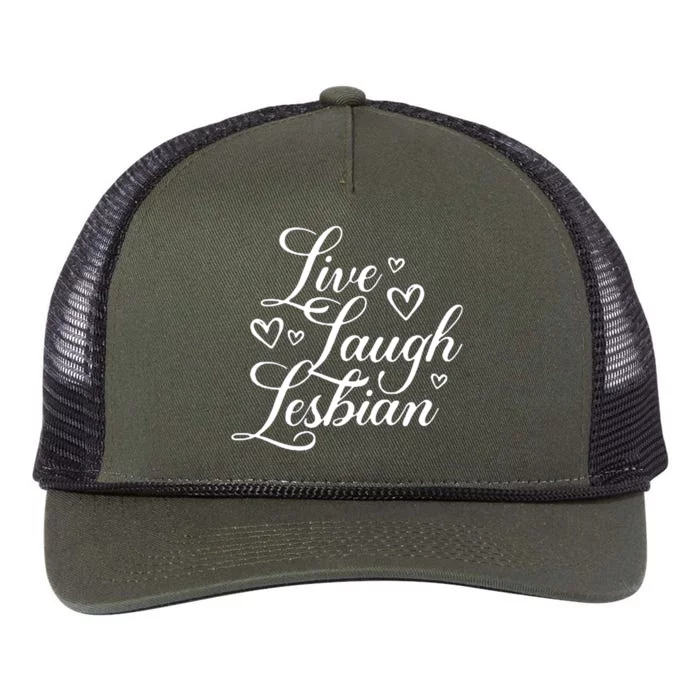 Pander Store Live Laugh Lesbian Retro Rope Trucker Hat Cap