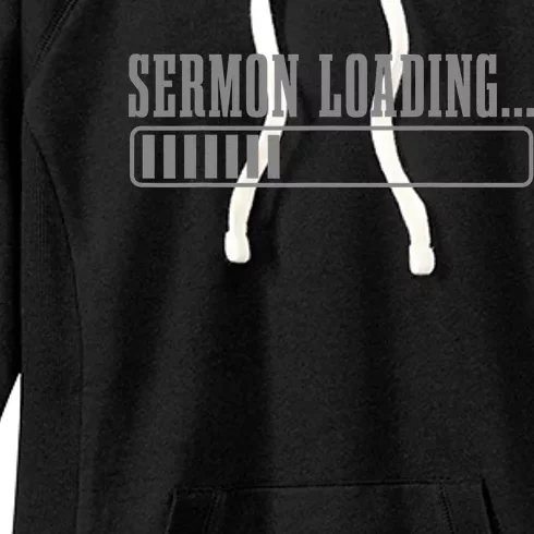 Pastor Sermon Loading Funny Preacher Bible Christian Faith Women's Fleece Hoodie