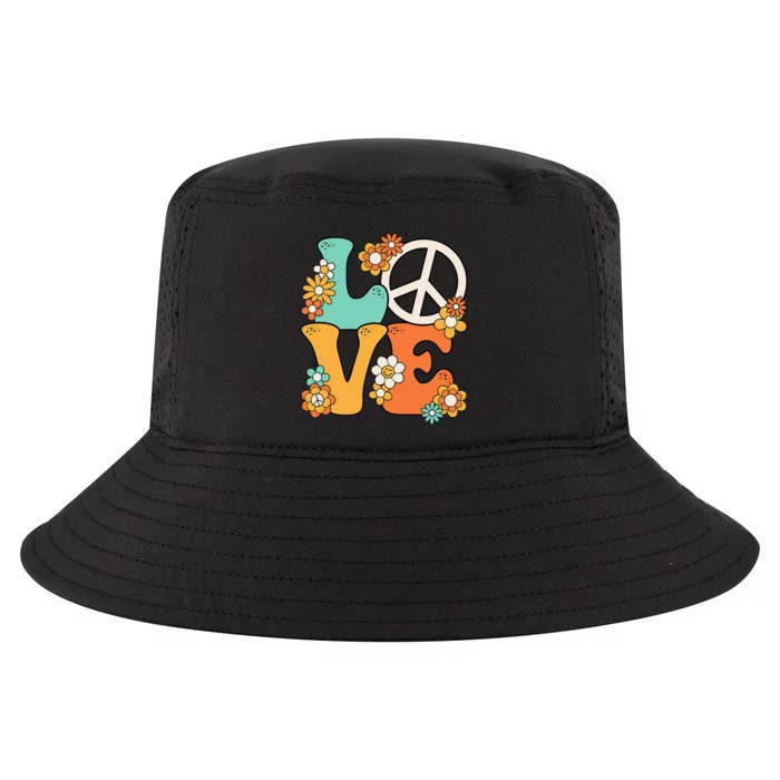 Peace Sign Love 60s 70s Groovy Hippie Theme Party Cool Comfort Performance Bucket Hat