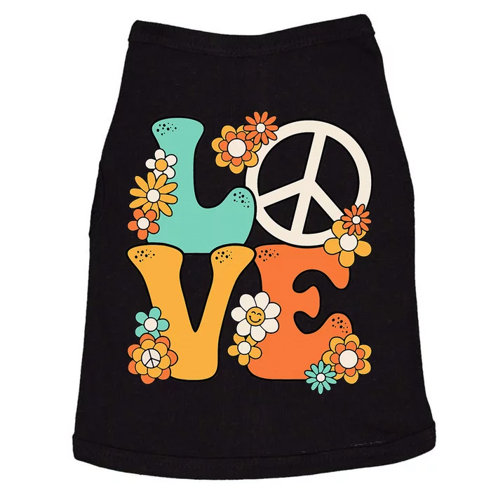 Peace Sign Love 60s 70s Groovy Hippie Theme Party Doggie Tank