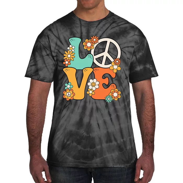 Peace Sign Love 60s 70s Groovy Hippie Theme Party Tie-Dye T-Shirt