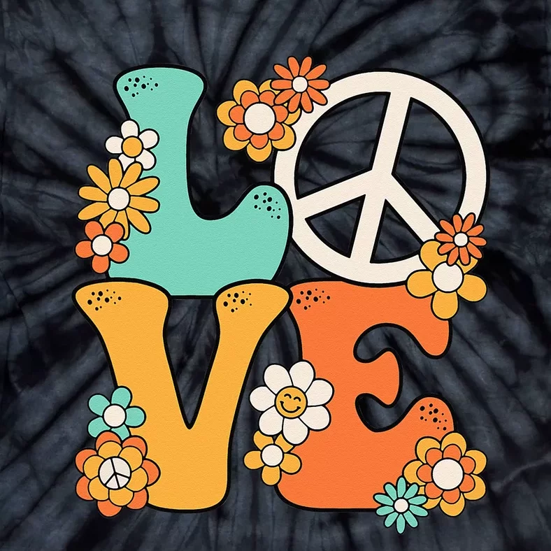 Peace Sign Love 60s 70s Groovy Hippie Theme Party Tie-Dye T-Shirt