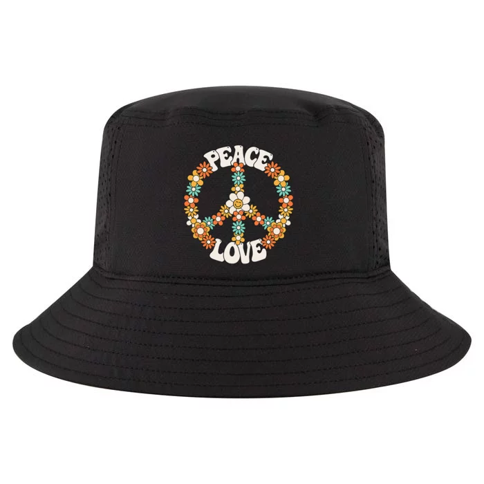 Peace Sign Love 60s 70s Groovy Hippie Theme Party Cool Comfort Performance Bucket Hat