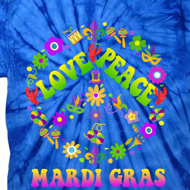 Peace Sign Love 60s 70s Tie Dye Hippie Costume Mardi Gras Gift Tie-Dye T-Shirt