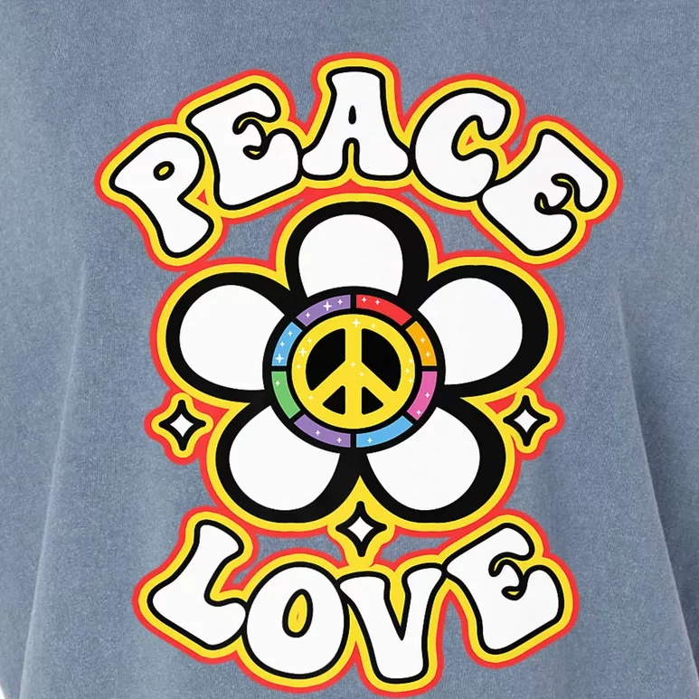 PEACE SIGN LOVE Shirt 60s 70s Tie Dye Hippie Costume Premium Garment-Dyed Women's Muscle Tee