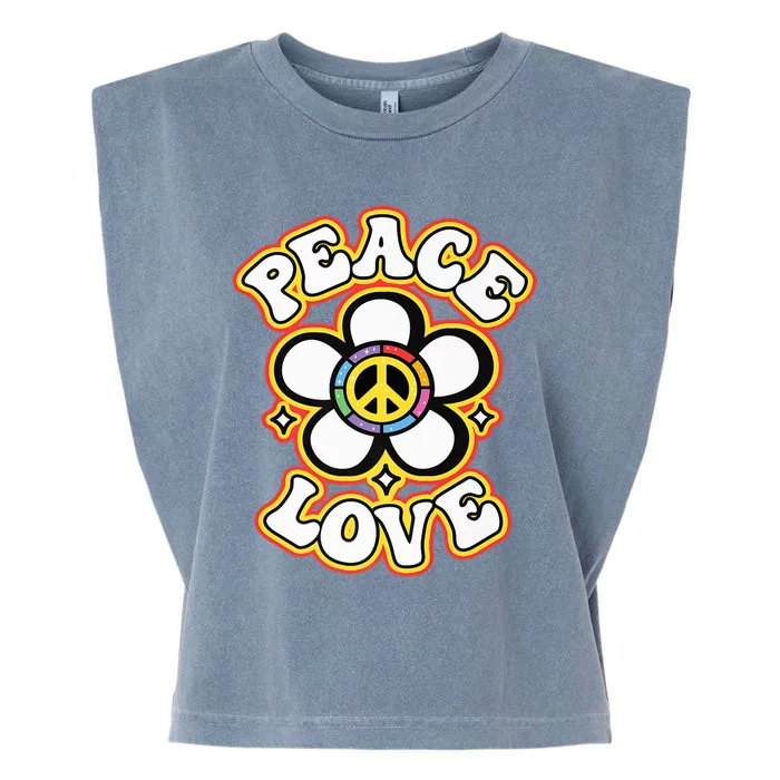 PEACE SIGN LOVE Shirt 60s 70s Tie Dye Hippie Costume Premium Garment-Dyed Women's Muscle Tee