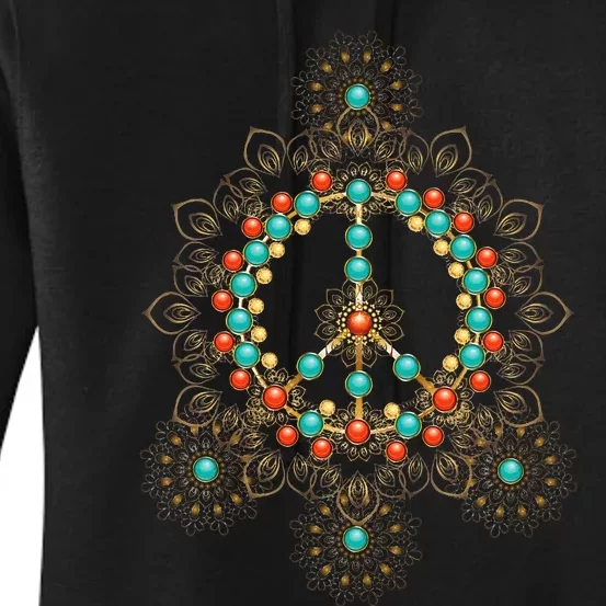 PEACE SIGN LOVE 60s 70s Tie Dye Hippie Halloween Costume Women's Pullover Hoodie