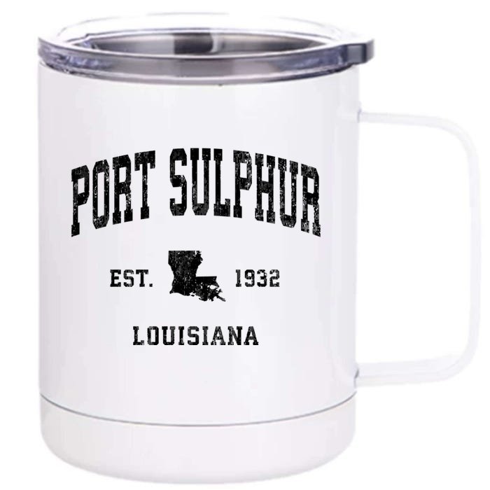 Port Sulphur Louisiana La Vintage Athletic Front & Back 12oz Stainless Steel Tumbler Cup