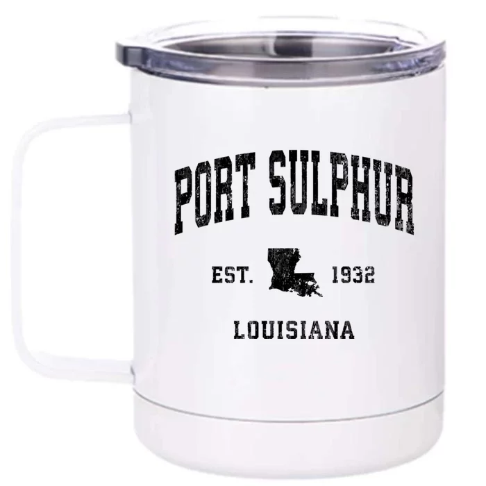 Port Sulphur Louisiana La Vintage Athletic Front & Back 12oz Stainless Steel Tumbler Cup