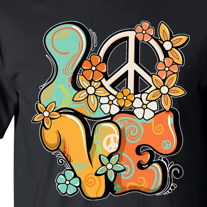 Peace Sign Love 60s 70s Costume Groovy Hippie Theme Party Tall T-Shirt