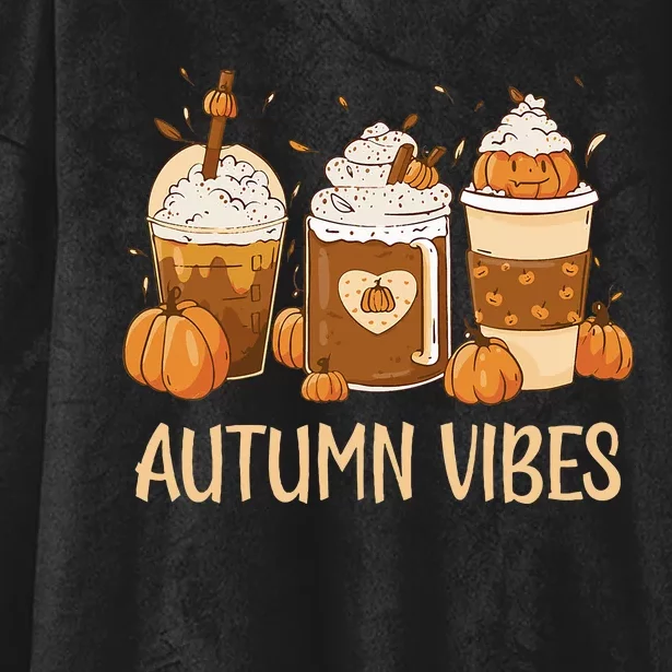 Pumpkin Spice Latte Fall Autumn Vibes Pumpkin Spice Coffee Hooded Wearable Blanket