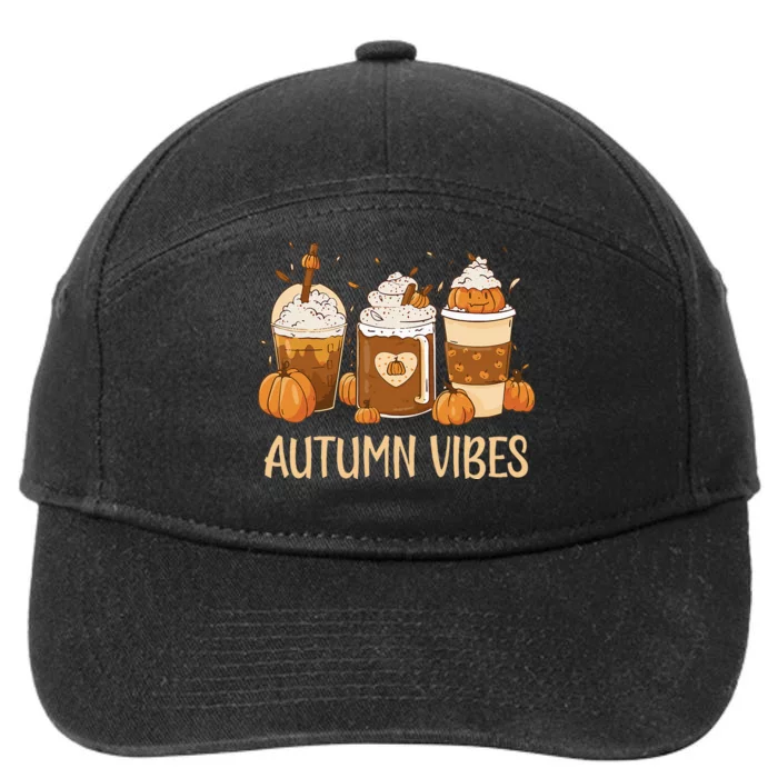 Pumpkin Spice Latte Fall Autumn Vibes Pumpkin Spice Coffee 7-Panel Snapback Hat