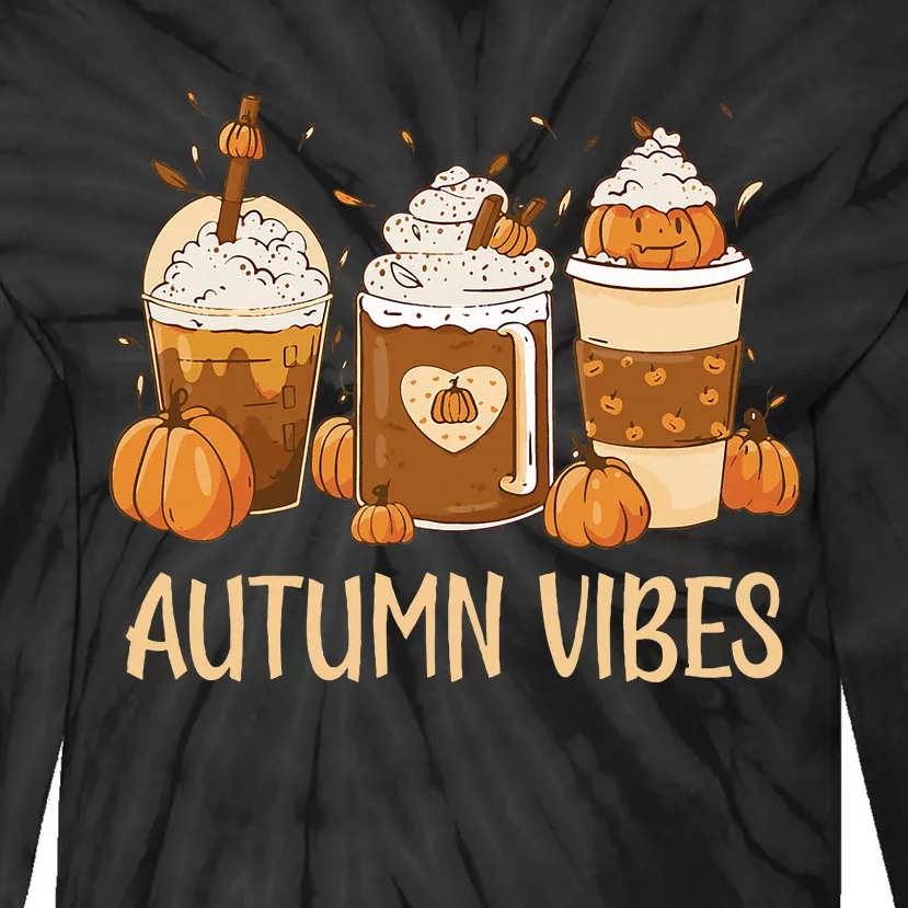 Pumpkin Spice Latte Fall Autumn Vibes Pumpkin Spice Coffee Tie-Dye Long Sleeve Shirt