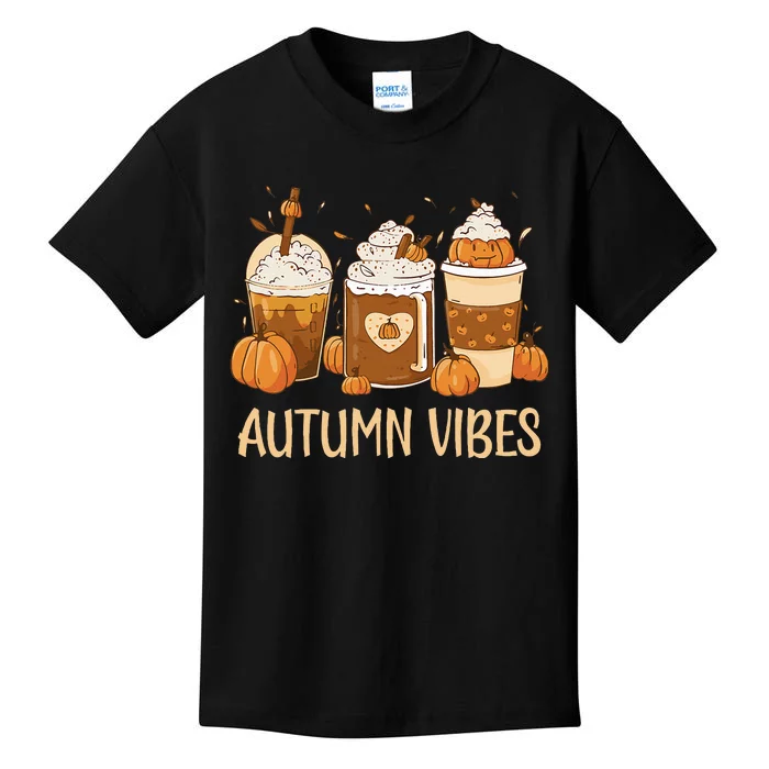 Pumpkin Spice Latte Fall Autumn Vibes Pumpkin Spice Coffee Kids T-Shirt