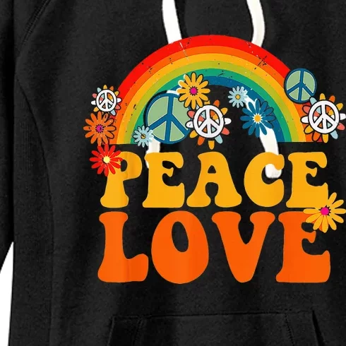 PEACE SIGN LOVE 60s 70s Tie Dye Hippie Halloween Costume Women's Fleece Hoodie