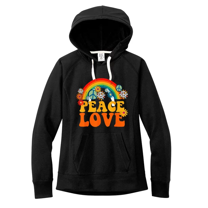 PEACE SIGN LOVE 60s 70s Tie Dye Hippie Halloween Costume Women's Fleece Hoodie