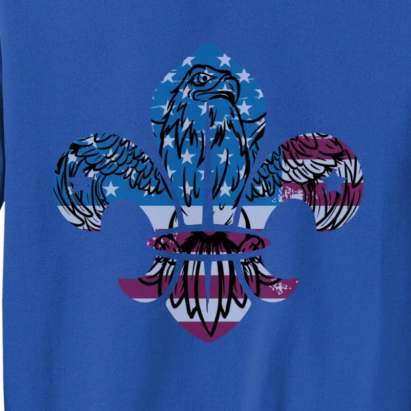 Patriotic Scout Logo Scouting Lover Us Flag Eagle Cool Gift Tall Sweatshirt