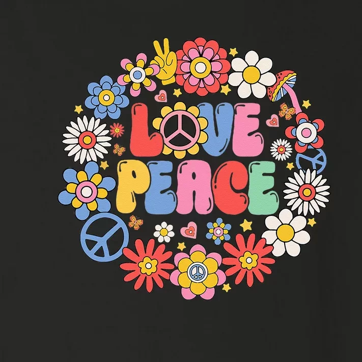 Peace Sign Love 60s 70s Love Peace Hippie Costume Toddler Long Sleeve Shirt