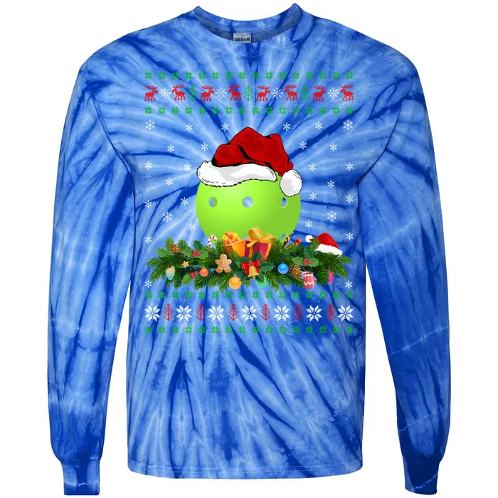 Pickleball Sports Lover Xmas Santa Ugly Pickleball Christmas Meaningful Gift Tie-Dye Long Sleeve Shirt