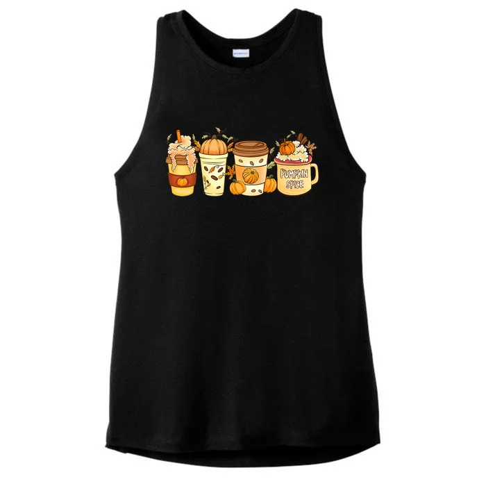 Pumpkin Spice Latte Fall Coffee Warm Cozy Fall Season Ladies Tri-Blend Wicking Tank