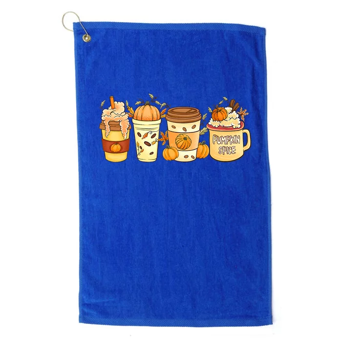 Pumpkin Spice Latte Fall Coffee Warm Cozy Fall Season Platinum Collection Golf Towel