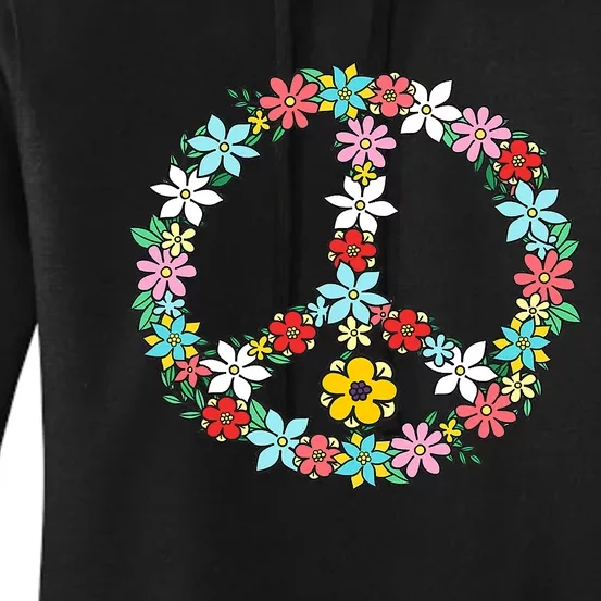 Peace Sign Love 60s 70s Tie Dye Hippie Women's Pullover Hoodie