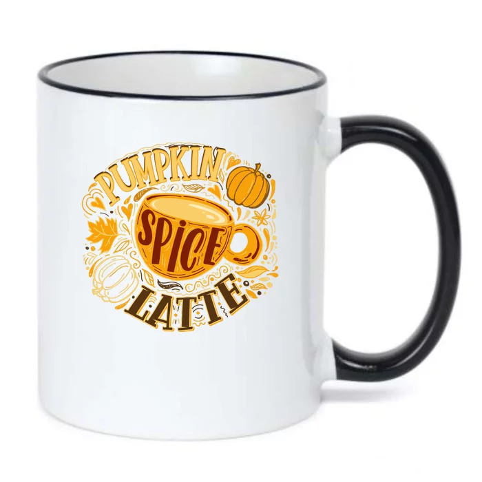 Pumpkin Spice Latte Emblem Sign Black Color Changing Mug