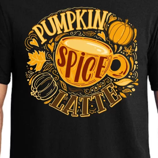 Pumpkin Spice Latte Emblem Sign Pajama Set