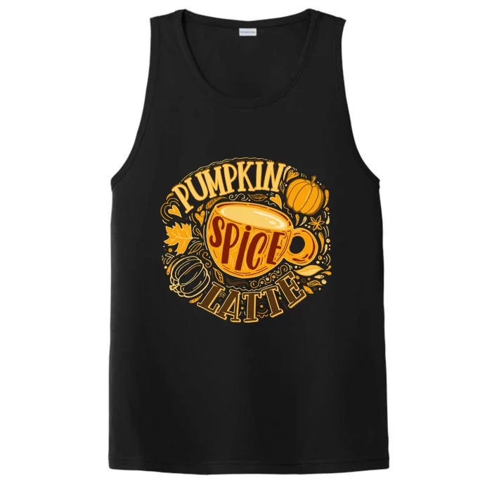 Pumpkin Spice Latte Emblem Sign Performance Tank