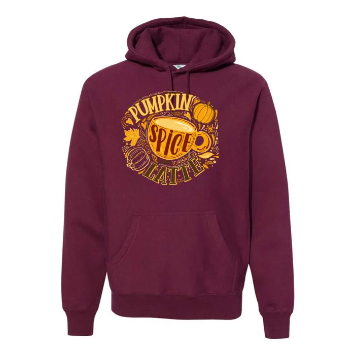 Pumpkin Spice Latte Emblem Sign Premium Hoodie