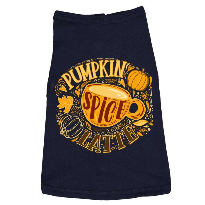 Pumpkin Spice Latte Emblem Sign Doggie Tank