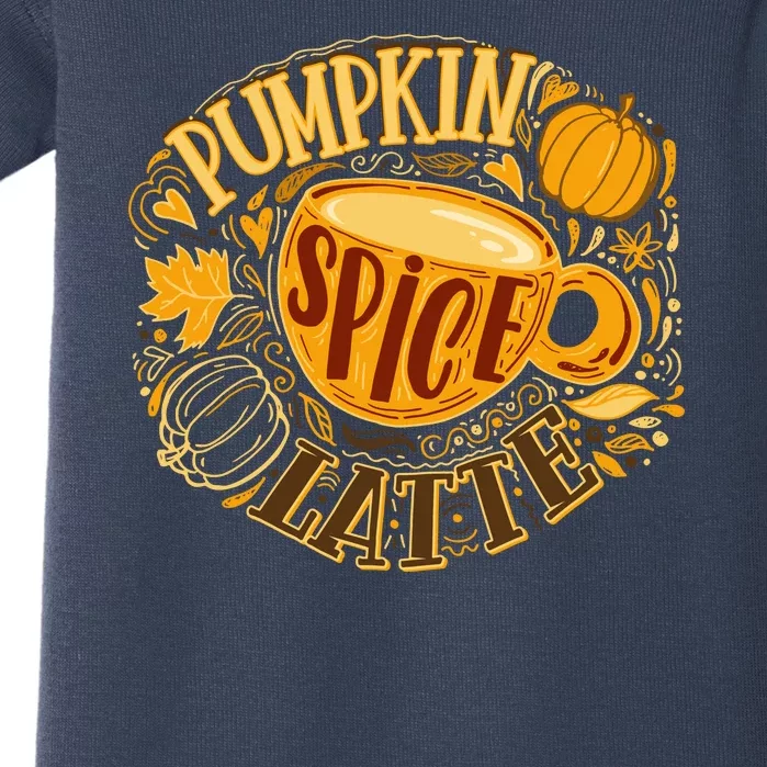 Pumpkin Spice Latte Emblem Sign Baby Bodysuit