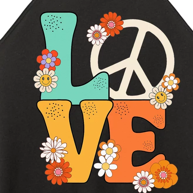 Peace Sign Love 60 s 70s Outfits For Women’s Perfect Tri Rocker Tank