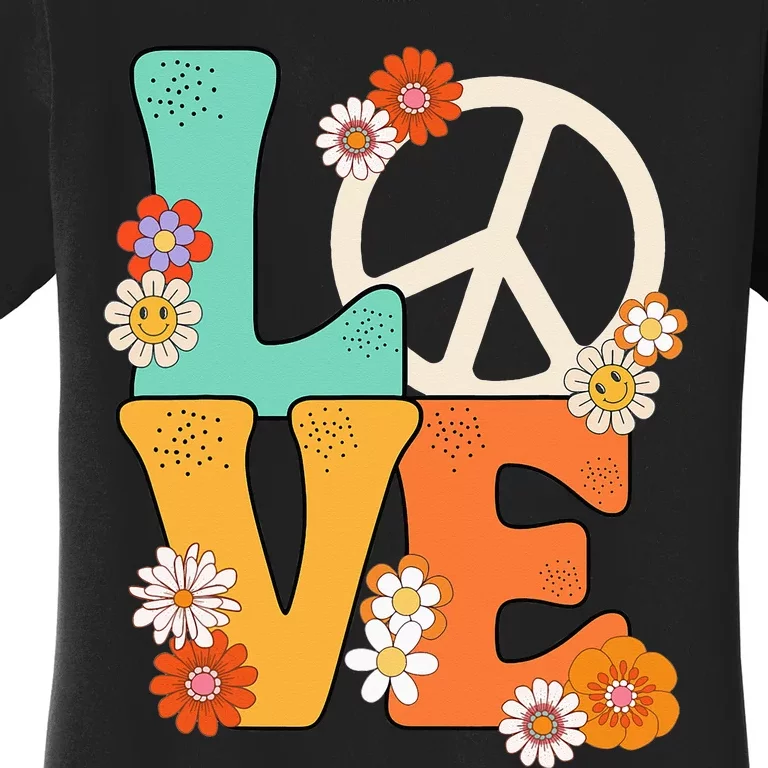 Peace Sign Love 60 s 70s Outfits For Women's T-Shirt