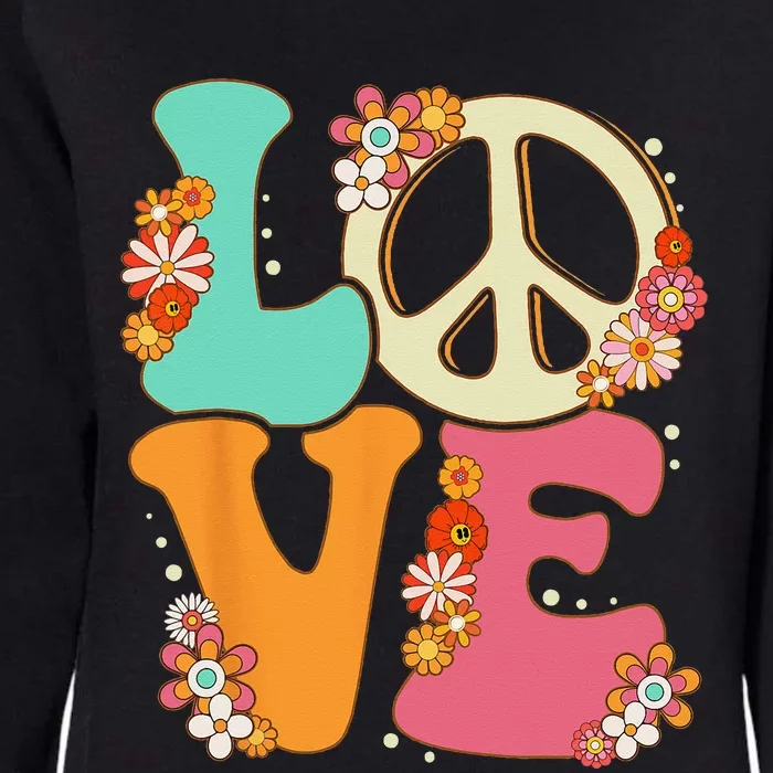 Peace Sign Love 60s 70s Costume Groovy Hippie Theme Party Womens California Wash Sweatshirt