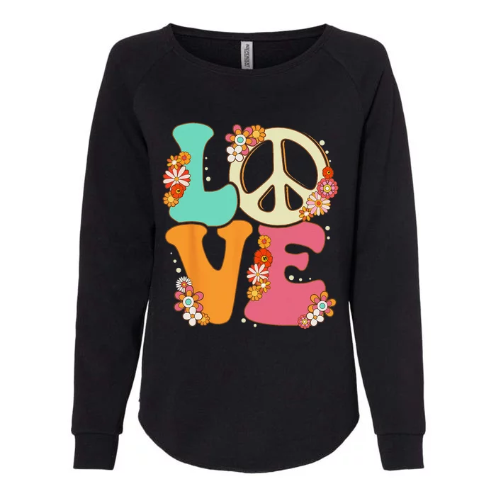 Peace Sign Love 60s 70s Costume Groovy Hippie Theme Party Womens California Wash Sweatshirt